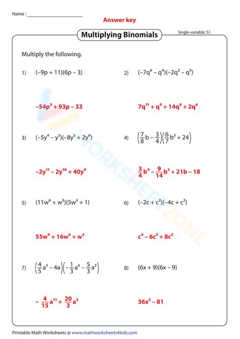 Grade 8 Multiplying Binomials Worksheets 2024 Worksheets Library