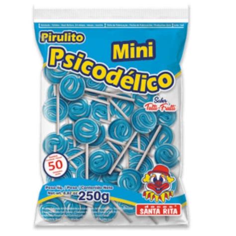 PIRULITO MINI PSICODÉLICO TUTTI FRUTTI AZUL CONTÉM 250G SANTA RITA