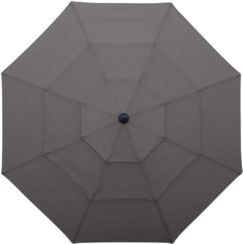 Abccanopy Outdoor Yard 11ft 3 Tiers Wind Resistant Patio Umbrella With Crank Handle Dark Gray