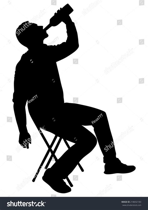 Silhouette Alcoholic Drunk Man Vector Stock Vector Royalty Free