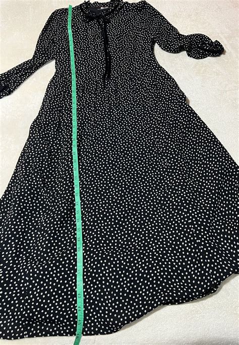 Boden Cecilia Black Polka Dots Long Sleeve Midi Dress Gem