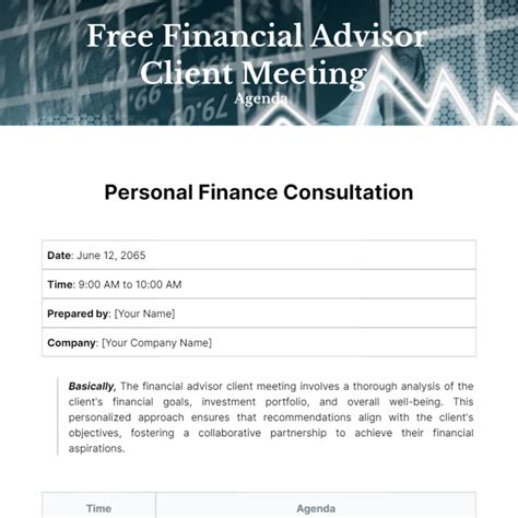 Free Financial Advisor Client Meeting Agenda Template Edit Online And Download