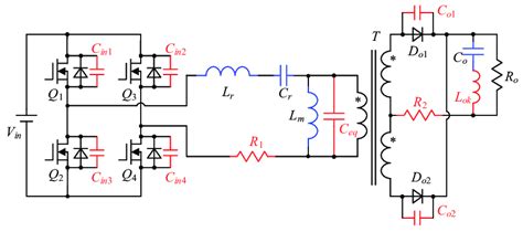 Full Bridge Llc Resonant Converter Circuit With Parasitic Components Download Scientific Diagram