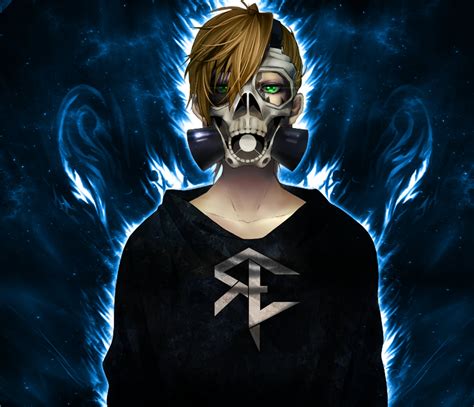 Male anime character wallpaper, gas masks, anime, skull, fire HD wallpaper | Wallpaper Flare