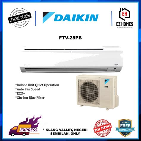 Daikin 1 0hp R32 Non Inverter Wall Split Ftv P Series Ftv28pb Rv28pb