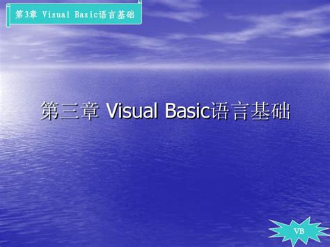 第三章 Visual Basic语言基础word文档在线阅读与下载无忧文档