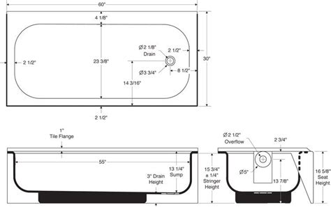 Tub Plumbing Diagram Measurements