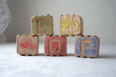 vintage wooden blocks antique toy wood block by allthebestvintage