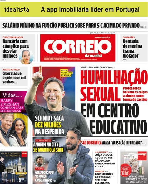 Capa Correio Da Manh Outubro Capasjornais Pt