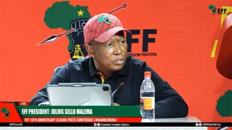 Eff Leader Julius Malema Addresses Members Of The Media After Their