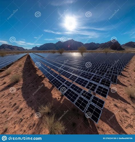 Solar Panel Farm In Desert Stock Illustration Illustration Of