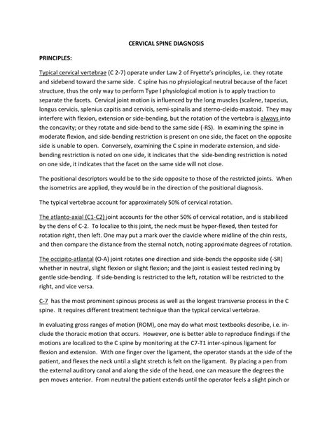 Typical Cervical Vertebrae C 2 7 Operate Under Law 2 Of FryetteS