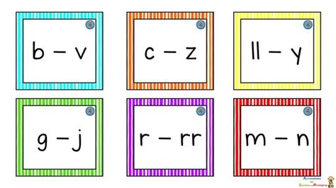 Four Different Colored Frames With Letters And Numbers On Them