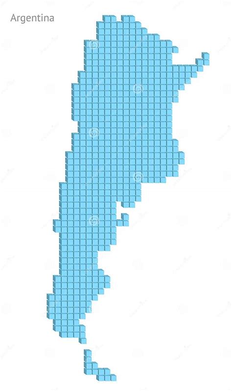 Vector Illustration Pixelated Geographical Map Of Argentina Stock