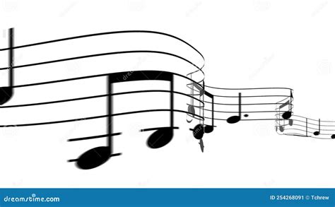 Black Musical Notes Flowing on a 3d White Background, 4k Seamless ...