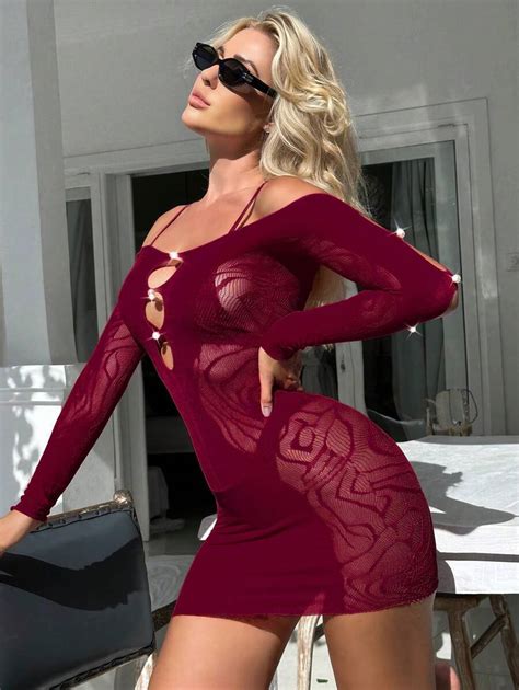 Cut Out Bodycon Dress Without Lingerie Set Shein Usa