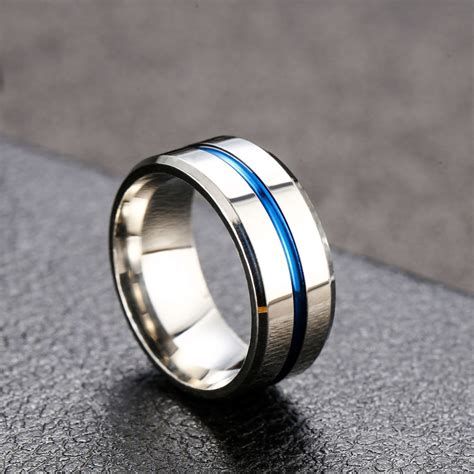 Cincin Lelaki Tungsten Men S Polished Grooved Tungsten Carbide Rings