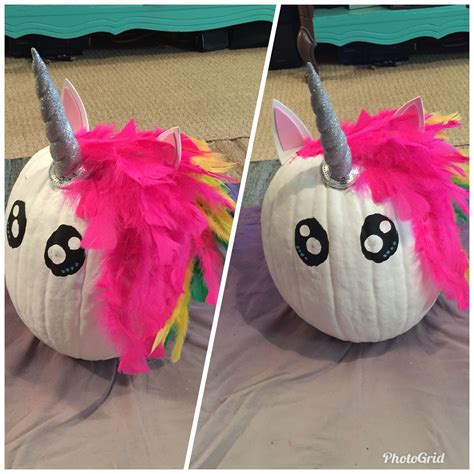 Unicorn Painted Pumpkin