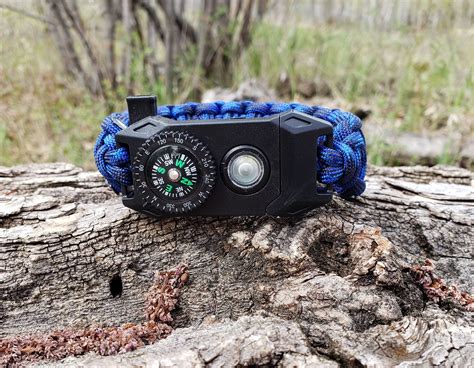 Survival Bracelet with Built in LED Flashlight - Flint /Striker ...