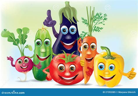 Légumes De Compagnie De Dessin Animé Illustration Stock Illustration