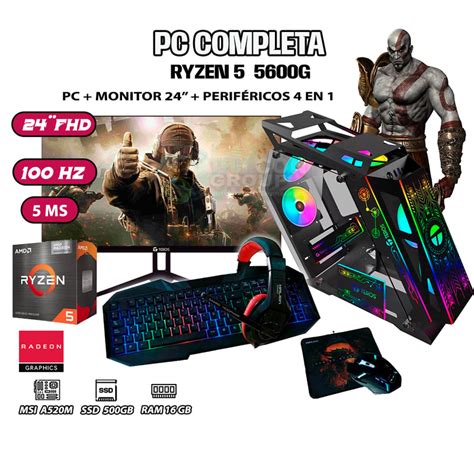 Computadora Completa Robot Ryzen 5 5600G RAM 16GB DISCO 500GB SSD