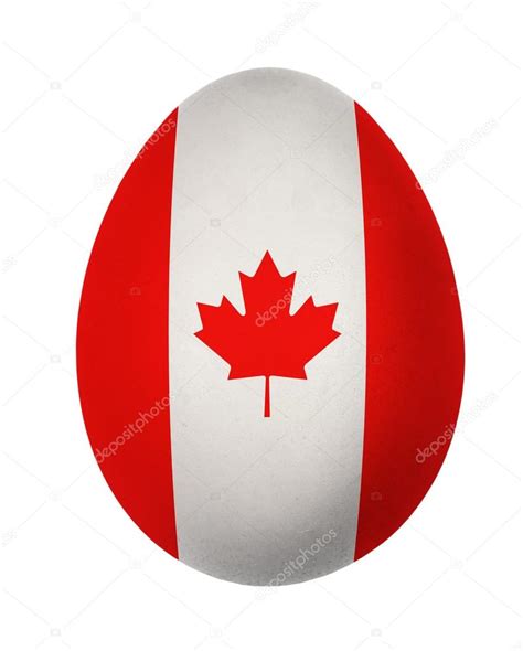 Colorful Canada Flag Easter Egg Isolated On White Background — Stock