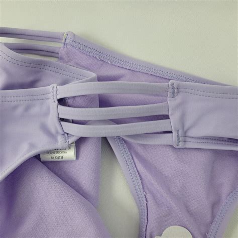 California Waves Bikini Bottoms Size Medium Purple Strappy Hipster