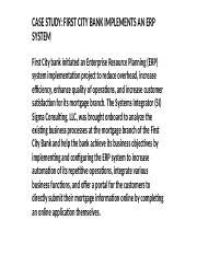 Case Study Pptx Case Study First City Bank Implements An Erp System