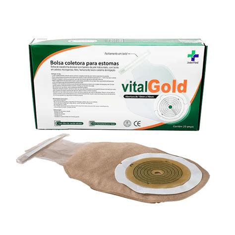 Bolsa Drenável de Colostomia Karaya Recortável Opaca VITALGOLD