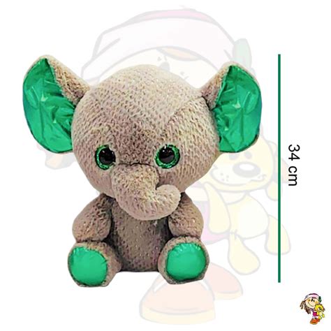 Gato Elefante De Peluche Ojos Brillosos Cm Olis Place Peluches