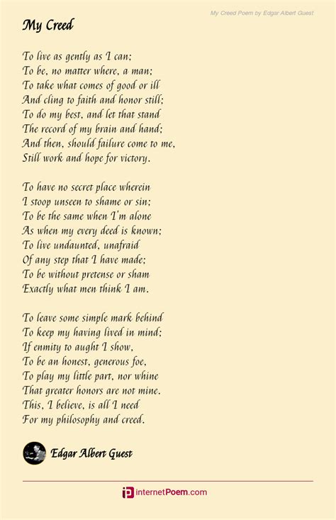 My Creed Poem By Edgar Albert Guest