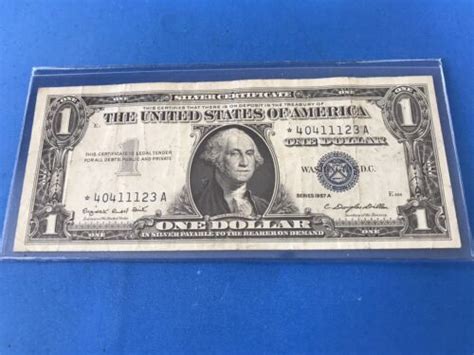 One Dollar Silver Certificate Star Note Lot M Ebay