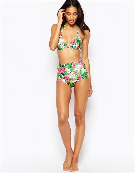 Lyst Asos Fuller Bust Exclusive Malibu Floral Print High Waist Bikini