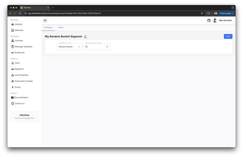 Random Bucket - Segment Node - Dittofeed