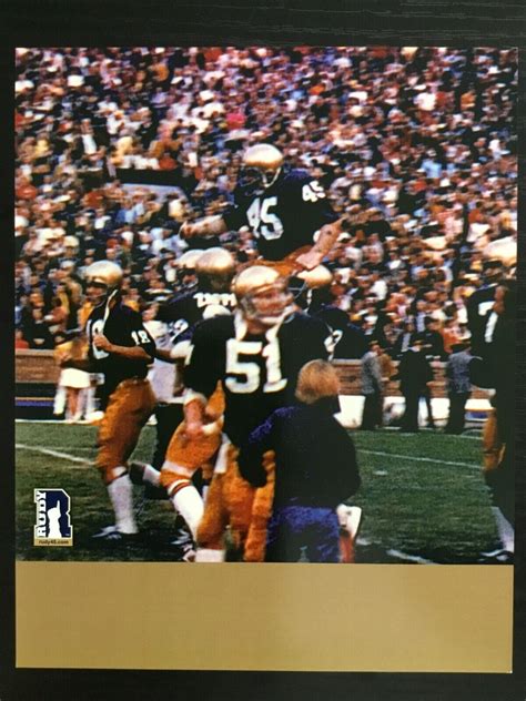 Rudy Ruettiger No Notre Dame Fighting Irish Football X Color