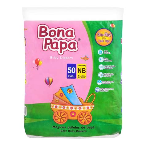 Purchase Bona Papa Pro Plus Baby Diapers New Born No 1 50 Pack