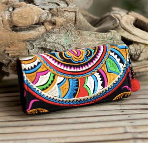 Colorful Embroidered Wallets Clutches Boho Bohemian Style Wallets