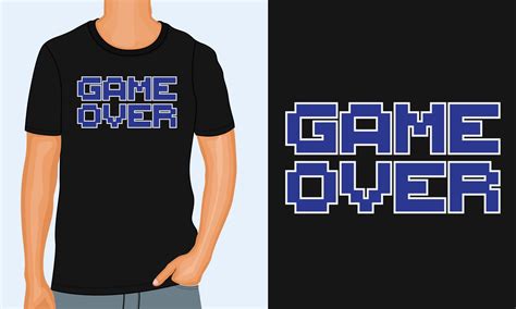 Game Over Typography T Shirt Chest Print Design Ready To Print