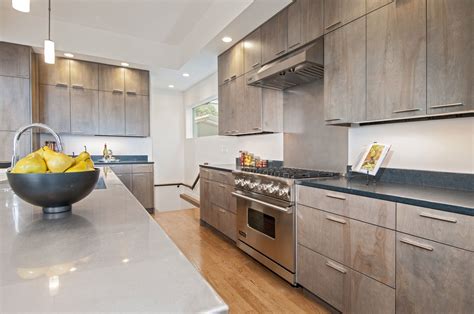 Grey Stained Birch Kitchen Cabinets Sudded