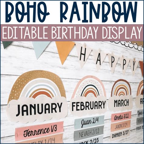 Boho Rainbow Birthday Display Stephanie Nash