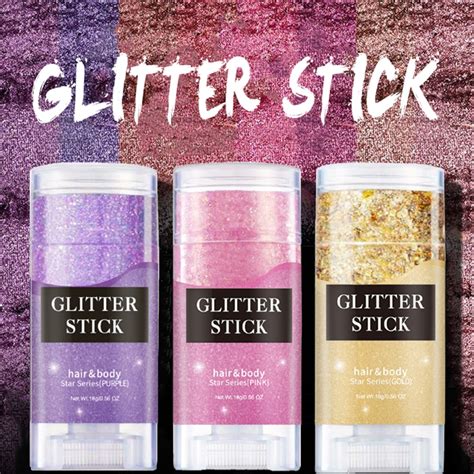 Glitter Stick Waterproof Long Lasting Sequins Glitter Gel Stick For Face Hair Body Shopee Malaysia