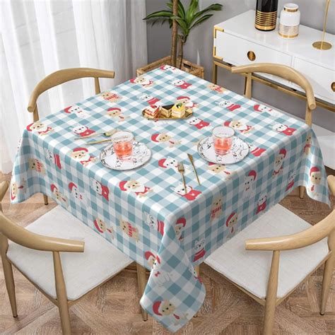 Christmas Cute Puppy Dog Table Cloth Tablecloth Easy Wipe