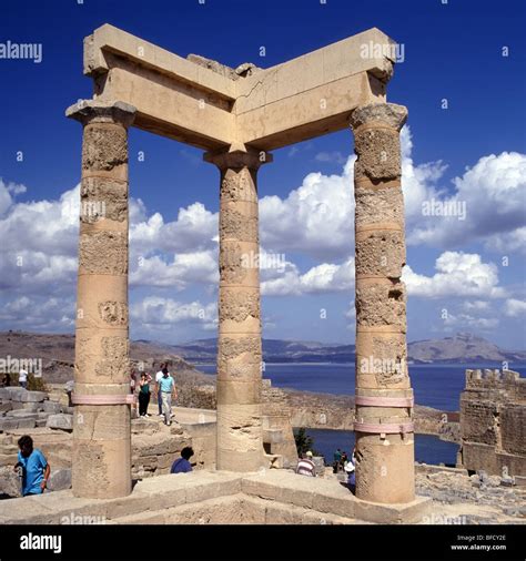 Lindos Rhodes The Acropolis Stock Photo - Alamy