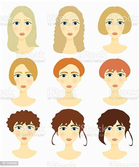 Faces Of Women Girls Hairstyles Vector Illustration Stock Illustration Download Image Now Istock