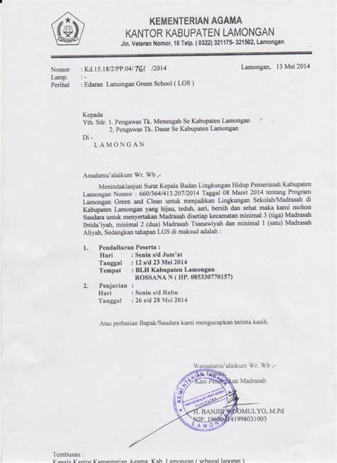 Contoh Surat Undangan Resmi Madrasah Ibtidaiyah Contoh Surat Resmi