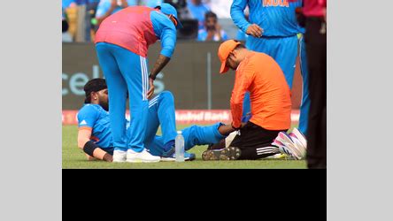 ODI WC Hardik Taken To Hospital For Scans After Ankle Injury