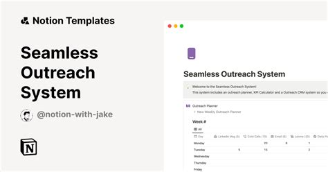 Seamless Outreach System Template Notion Marketplace