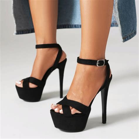 Suede Black Platform Pumps