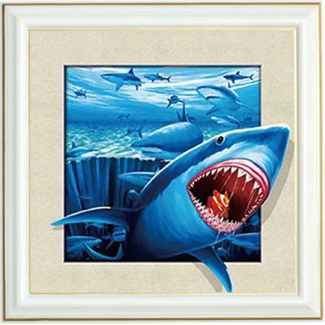 Broderie Diamant Attaque De Requin Lartera