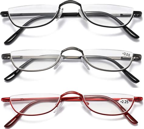 Dxyxyo Small Semi Rimless Reading Glasses For Women 2 5